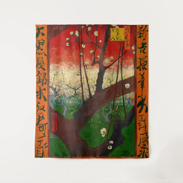 Tapete De Parede Vincent van Gogh - Árvore de ameixa de flores (Frente)