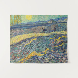 Tapete De Parede Vincent van Gogh - Campo com lavoura de fazendeiro