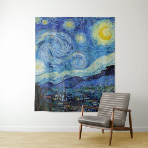 Tapete De Parede Vincent Van Gogh Noite Estrelada Arte Fina Vintage