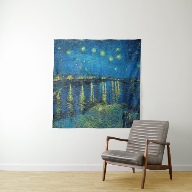 Tapete De Parede Vincent Van Gogh Noite Estrelada Sobre o Ródano (In Situ)