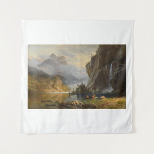 Tapete De Parede Vintage Albert Bierstadt Indianos Pescar