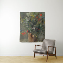 Tapete De Parede Vintage Auguste Renoir Yellow Pink Vase of Flowers