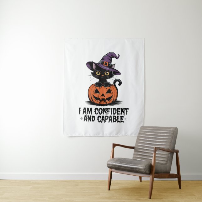 Tapete De Parede Vintage Black Cat Caution (In Situ)