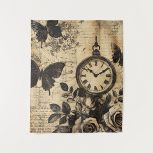 Tapete De Parede Vintage Compass & Butterfly - Papel Russo (1)