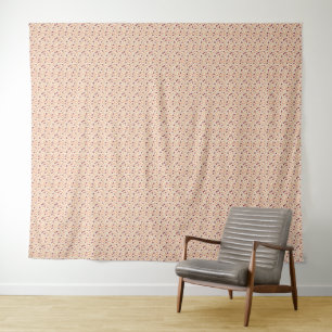 Tapete De Parede Vintage dos anos 40 Flor de Pêssego Suave e Taupe