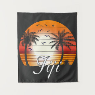 Tapete De Parede Vintage Fiji Palm Trees Summer Beach
