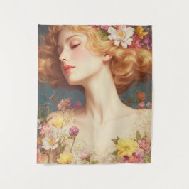 Tapete De Parede Vintage Floral Goddess Portrait