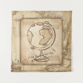 Tapete De Parede Vintage Globe. Presente do professor de Geografia