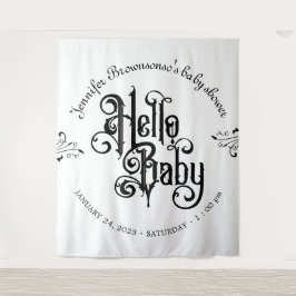 Tapete De Parede Vintage Gothic Dark Hello Baby Shower backdrop