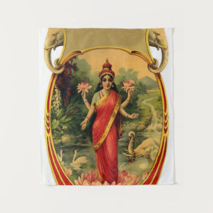 Tapete De Parede vintage Lotus Flower Hindu Goddese Lakshmi
