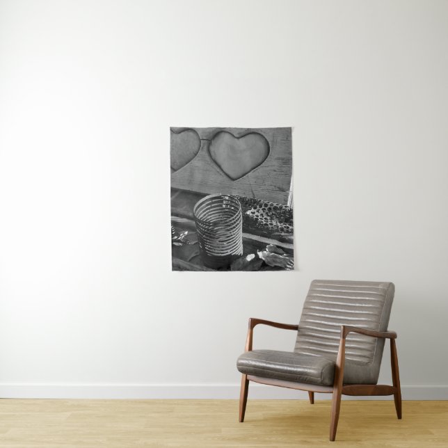 Tapete De Parede Vintage Love Black and White (In Situ)