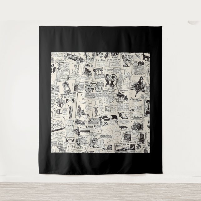 Tapete De Parede Vintage Newspaper   (Frente)