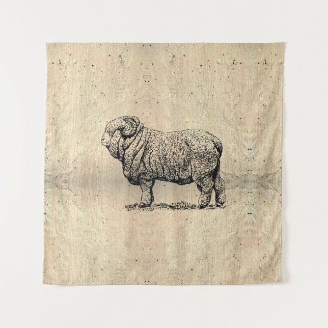 Tapete De Parede Vintage Sheep (Frente)