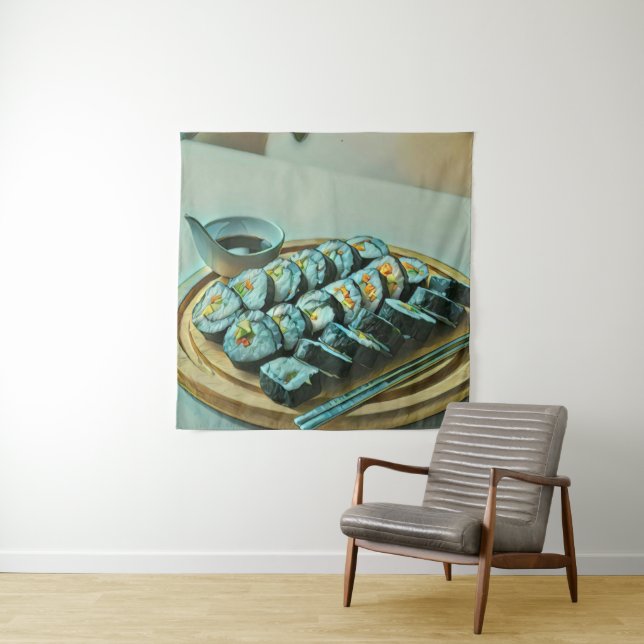 Tapete De Parede Vintage Sushi Trabalho de arte (In Situ)