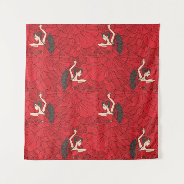 Tapete De Parede Vintage Tango Flamenco Dance Patterno (Frente)