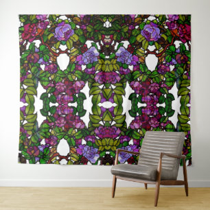 Tapete De Parede Vintage Tiffany Vidro Estido Rosas