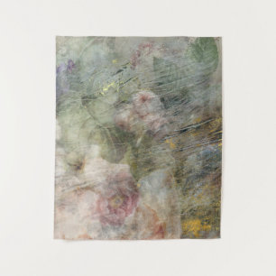 Tapete De Parede Vintage Victorian Oil Canvas Pink Purple Floral