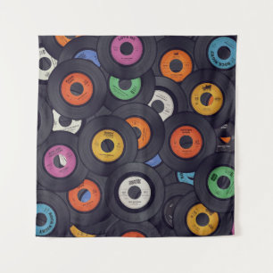 Tapete De Parede Vintage Vinyl Records Music Background