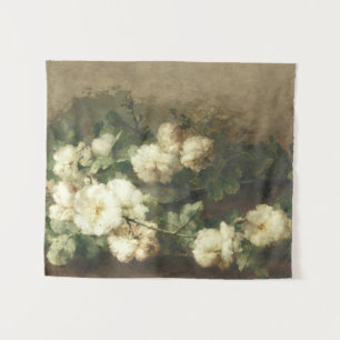 Tapete De Parede Vintage White Roses Oil Painting