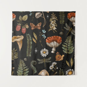 Tapete De Parede Vintage woodland nature seamless pattern. Amanita 