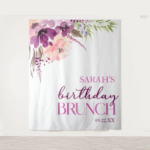 Tapete De Parede Violet Magenta Purple Floral Brunthday