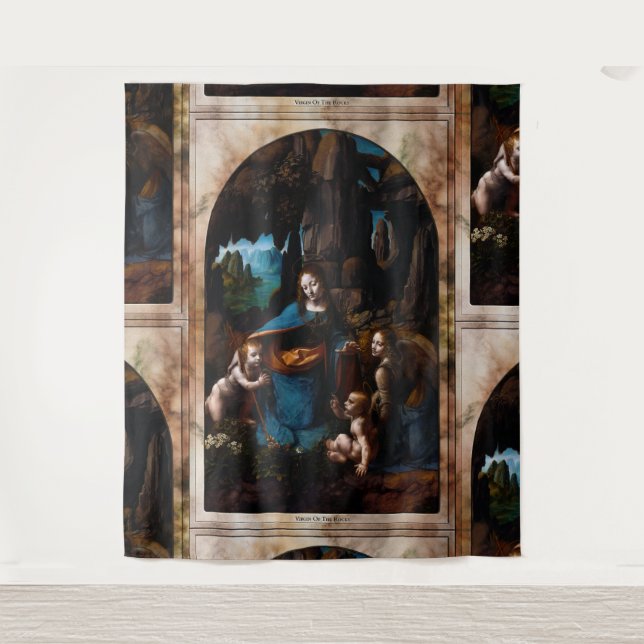 Tapete De Parede Virgem das Rochas por Leonardo da Vinci (Frente)