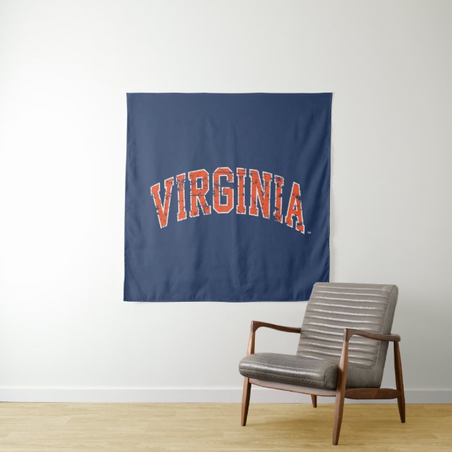 Tapete De Parede Virginia Wordmark Distressed (In Situ)