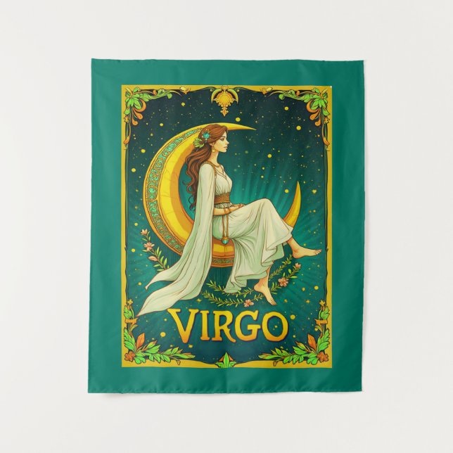 Tapete De Parede Virgo Maiden Sentado na Lua Crescente (Frente)