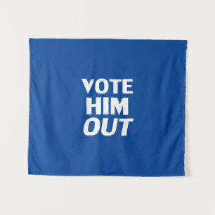 Tapete De Parede "Vote nele" branco azul