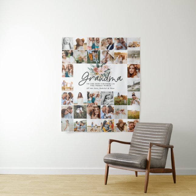 Tapete De Parede Vovó presente multifoto linda floral (In Situ)