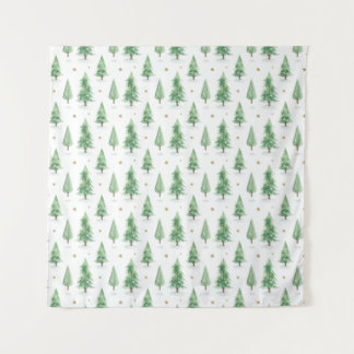 Tapete De Parede Watercolor Christmas Trees Seamless Pattern