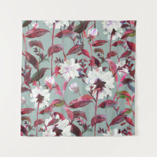 Tapete De Parede Watercolor Floral: Blooms Desenhados À Mão.