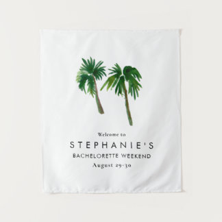 Tapete De Parede Watercolor Tropical Palm Trees  Bachelorette   