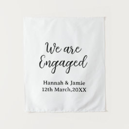 Tapete De Parede We are Engaged couple name date calligraphystylish