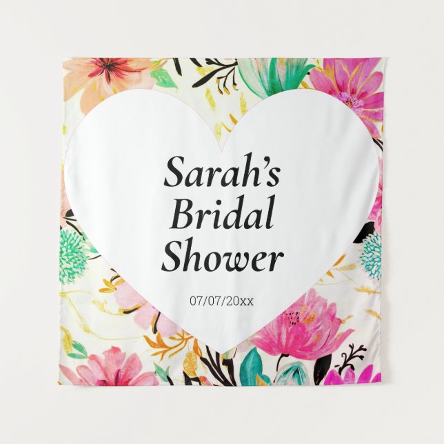 Tapete De Parede Wedding shower wall poster personalized (Frente)