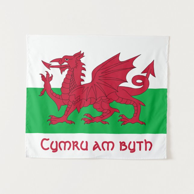 Tapete De Parede Welsh Dragon ~ Flag of Wales (Frente (Horizontal))