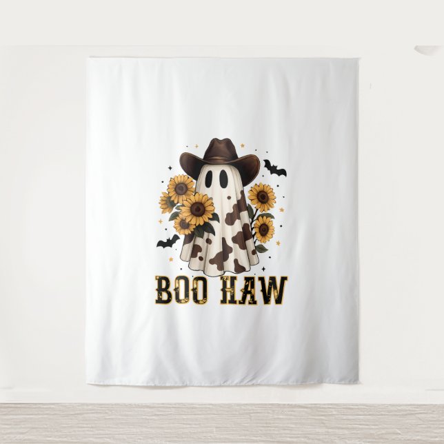 Tapete De Parede Western Cow Spooky Ghost Boo Haw (Frente)