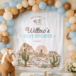Tapete De Parede Western Cowboy Boy Baby Shower Backdrop Tapestry