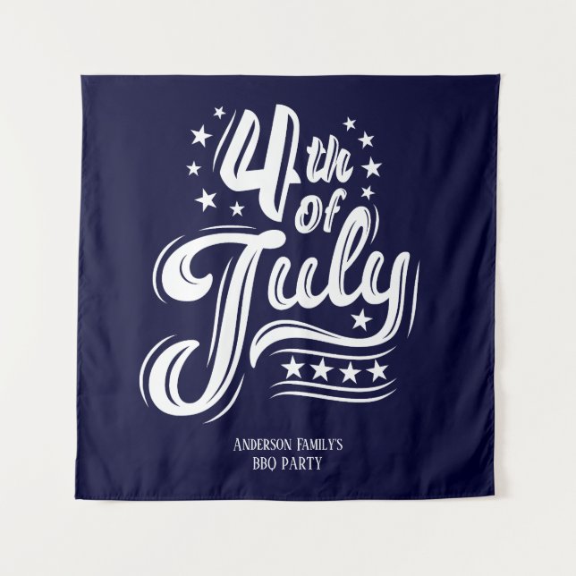 Tapete De Parede White &Blue independence Day BBQ Party (Frente)