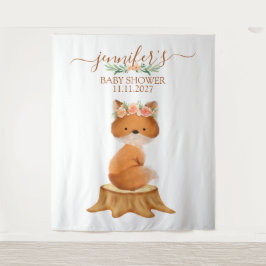 Tapete De Parede Wildlife Fox with Flower backdrop