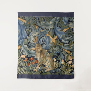 Tapete De Parede William Morris Forest Rabbit Floral Art Nouveau
