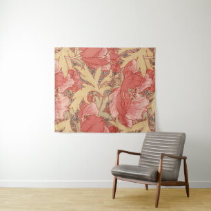 Tapete De Parede William Morris Poppies Floral Art Nouveau Pattern
