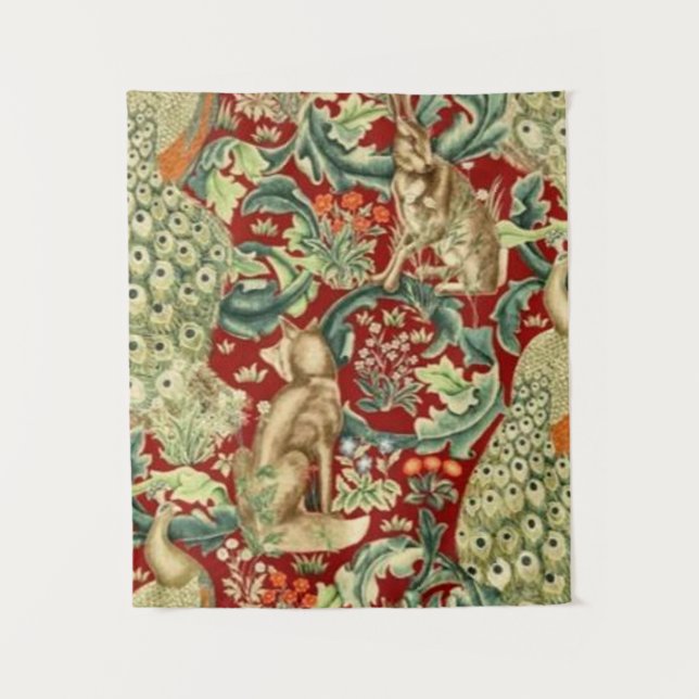 Tapete De Parede William Morris Red Pattern Forest (Frente)