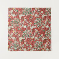 William Morris Seaweed Vermelhos Antigos Flores