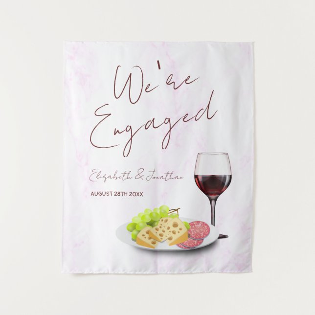 Tapete De Parede Wine & Charcuterie Engagement Party (Frente)