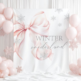 Tapete De Parede Winter Onederland Pink Bow  Backdrop