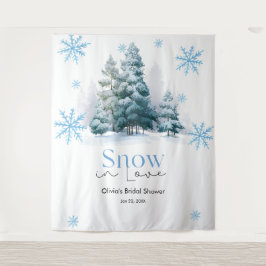 Tapete De Parede Winter Snow in Love Snowflakes Bridal Shower 