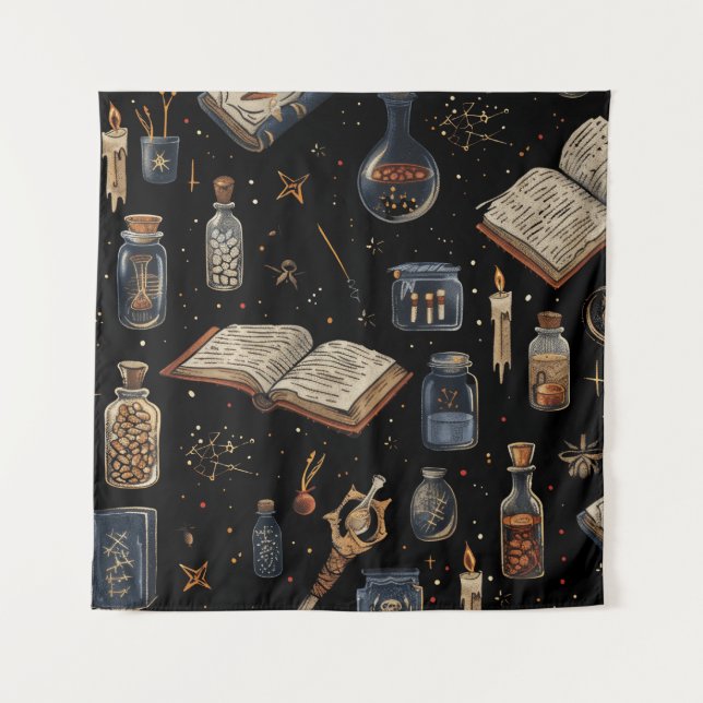 Tapete De Parede Witchcraft Potion Pattern – Halloween Magic (Frente)