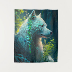 Tapete De Parede Wolf Animal Portrait Pintura de Vida Selvagem ao a