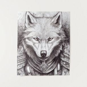 Tapete De Parede Wolf Animal Wild Nature Illustration Line Epic Art